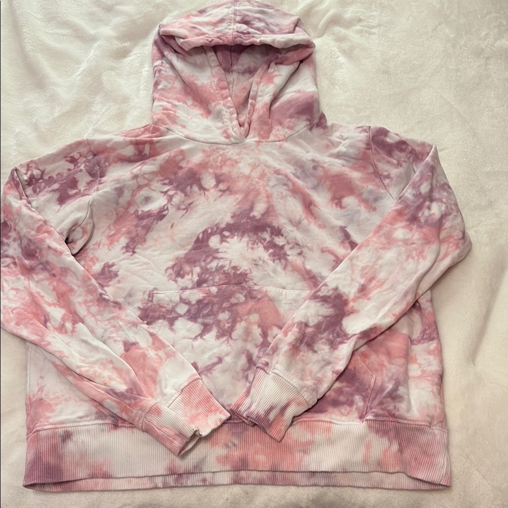 Pink and White Tie-Dye Hoodie